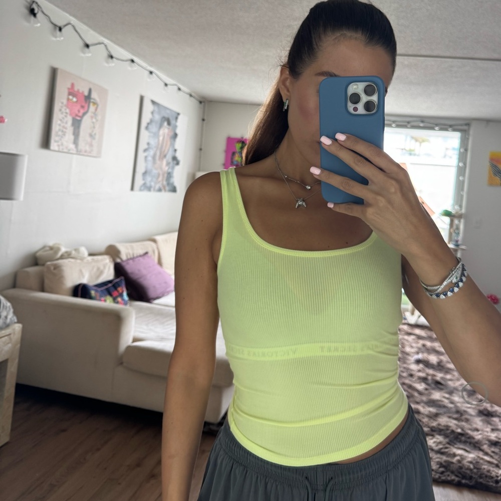 Skims Green Ribbed Tank Top